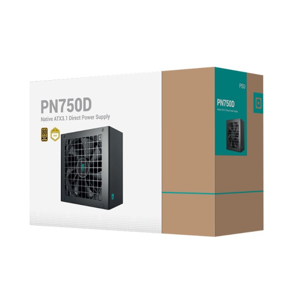DeepCool PN750D 750Watt 80 Plus Gold ATX3.1 Non-Modular Power Supply