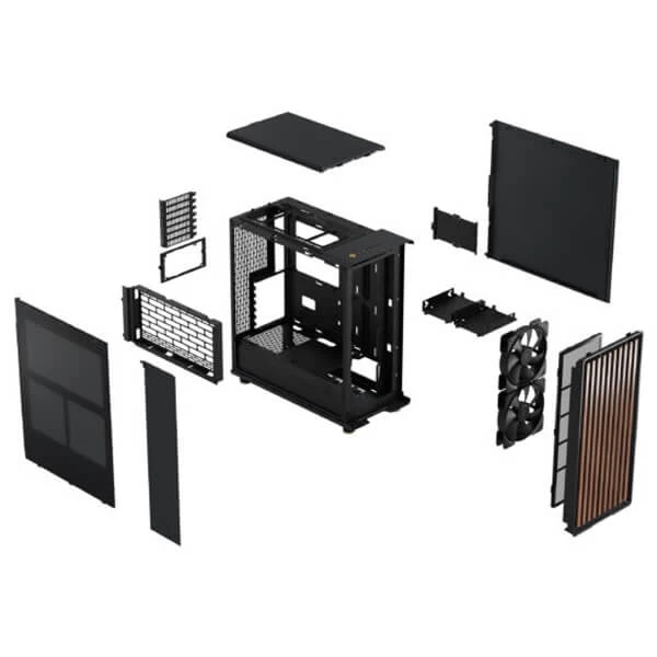 Fractal Design North Charcoal TG Dark Mid-Tower ATX Gaming Cabinet (Black)