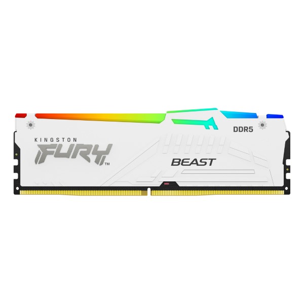 Kingston Fury Beast RGB 32GB 6000MHz White DDR5 (32GB x 1) Desktop Memory (KF560C40BWA-32)