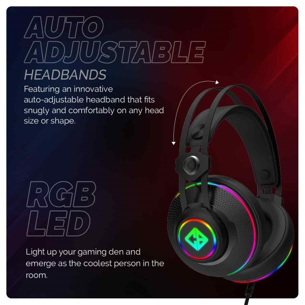 Cosmic Byte Proteus Headset Dual Input USB and 3.5mm, 7.1 Surround Sound