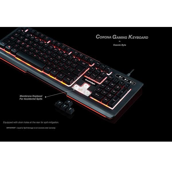 Cosmic Byte CB-GK-02 Corona Anti-Ghosting Gaming Keyboard with RGB Backlit (Black)