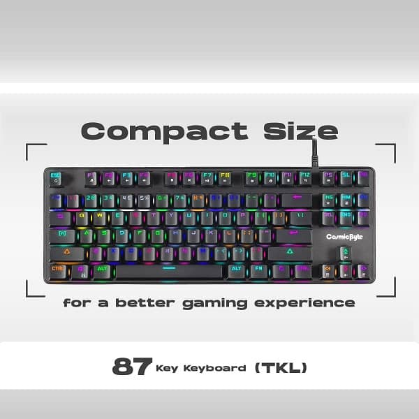 Cosmic Byte CB-GK-18 Firefly TKL RGB Mechanical Keyboard with Outemu Red Switches (Black)