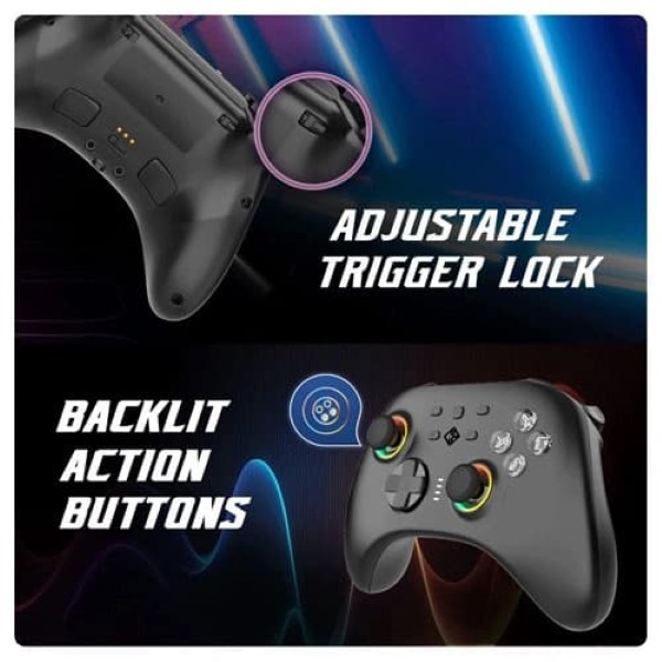 Cosmic Byte Stellaris Wireless Plus Wired Gamepad For PC (Black)