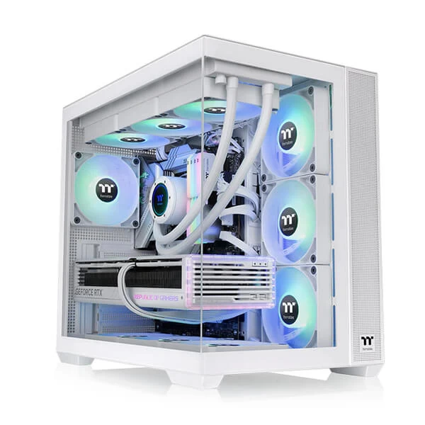 Thermaltake View 380 TG ARGB Snow Mid-Tower ATX gaming Cabinet with Tempered Glass panels (White)