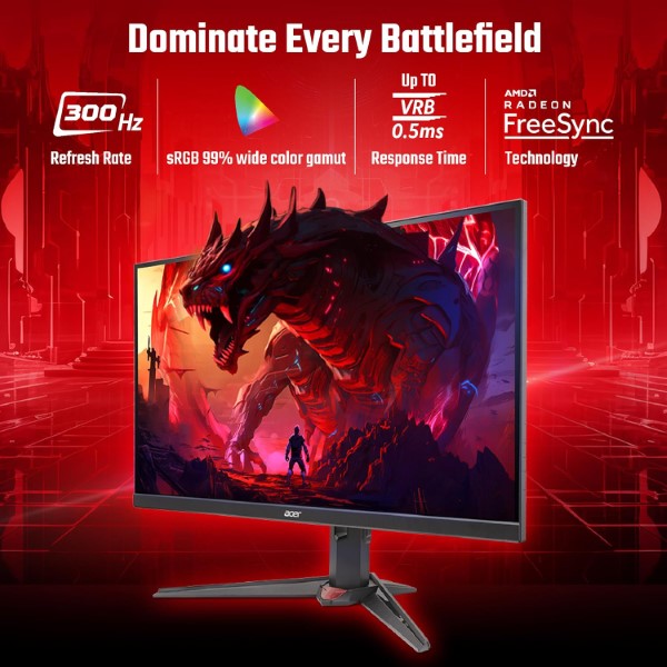 Acer Nitro XV272U F3 27-inch WQHD 300Hz 0.5ms IPS Panel Gaming Monitor