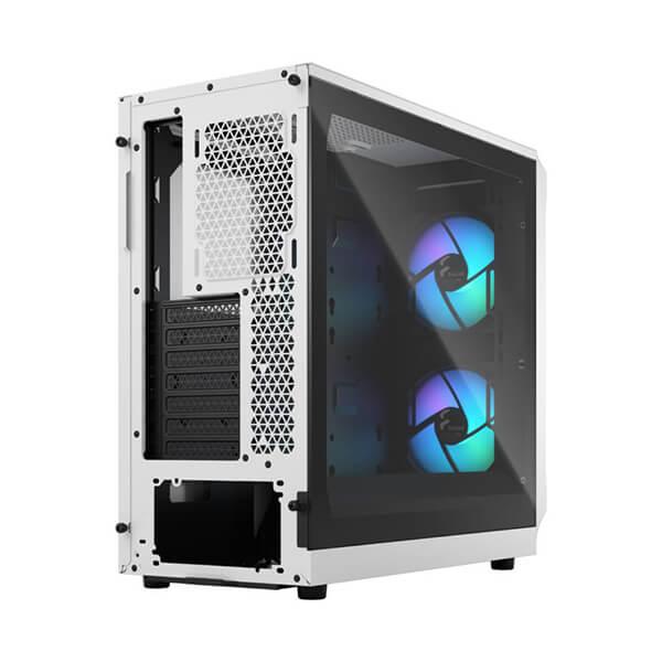 Fractal Design Focus 2 RGB WH Mid-Tower ATX Cabinet with Front Mesh and Tempered Glass Side Panel (White)