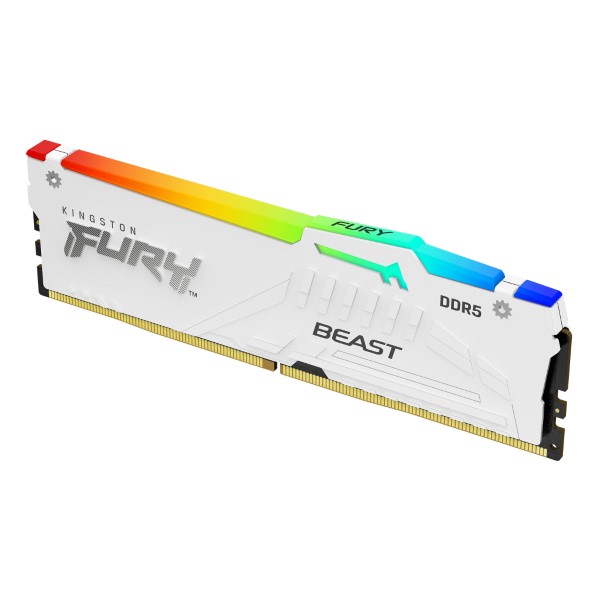 Kingston Fury Beast RGB 16GB 5600MHz White DDR5 Desktop Memory (KF556C40BWA-16)