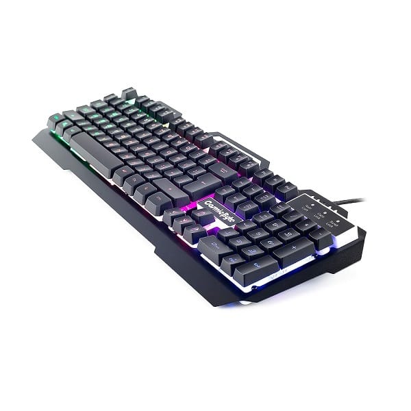 Cosmic Byte CB-GK-05 Titan Rainbow Backlit Membrane Keyboard with Braided Wired Cable (Black)