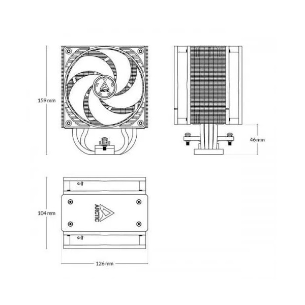Arctic Freezer 36 CO 120mm Multi Compatible CPU Air Cooler (Black)