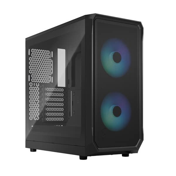 Fractal Design Focus 2 RGB Mid-Tower ATX Cabinet with Front Mesh and Tempered Glass Side Panel (Black)
