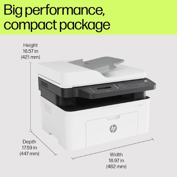HP Laser MFP 1188FNW Multifunction Monochrome WiFi Printer for Print, Scan, and Copy