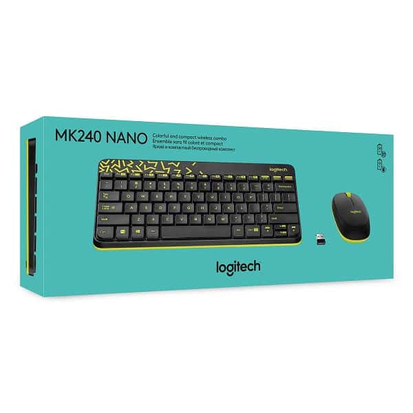 Logitech MK240 Wireless Keyboard and Mouse Combo with 1000 DPI and Spill Resistant Design