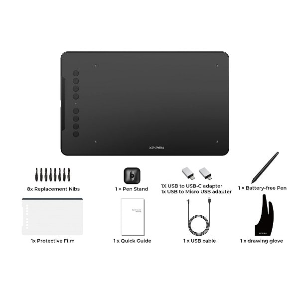 XP-Pen Deco 01 V2 Pen Tablet with 6 Customizable Buttons and Support for Android