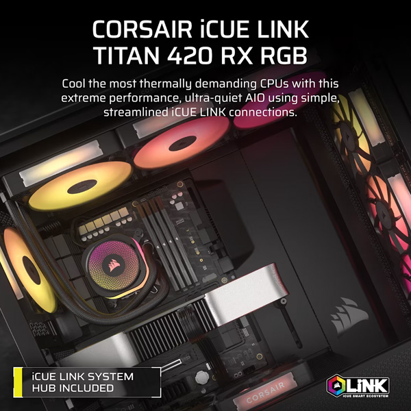 CORSAIR ICUE LINK Titan 420 RX RGB 420mm CPU Liquid Cooler