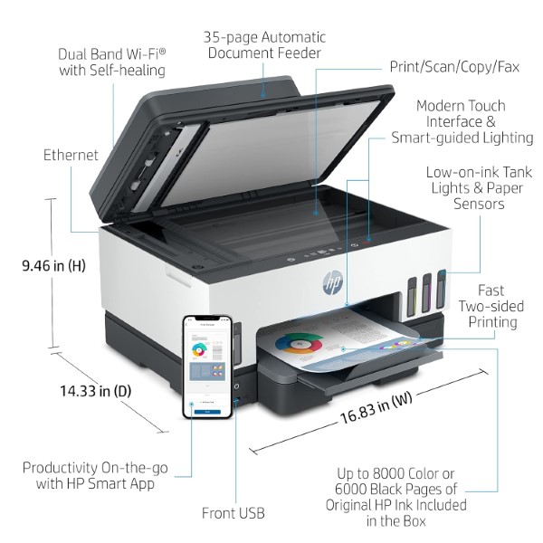 HP Smart Tank 790 All in one Multifunction Inkjet Color printer with WiFi