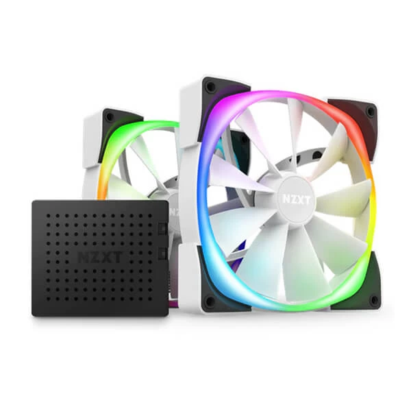 NZXT AER RGB2 White 140mm PWM Case Fan (Twin Pack)
