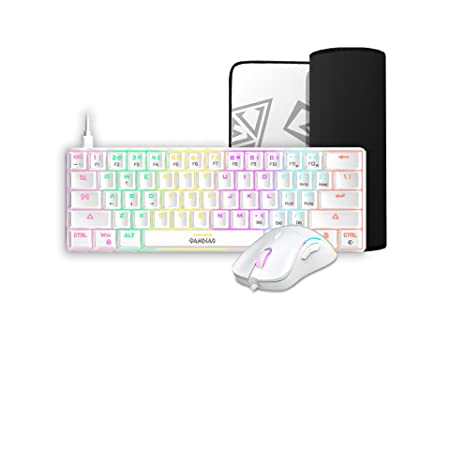Gamdias Hermes E4 3-in-1 Combo with RGB Mechanical Gaming Keyboard RGB Mouse and Mousepad (White)