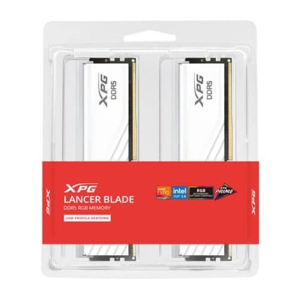 Adata XPG Lancer Blade RGB 64GB (32Gb X 2) 6000Mhz CL30 DDR5 RAM Kit (White)