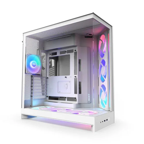 NZXT H9 Flow RGB Plus Large Dual-Chamber ATX Mid-Tower Case (white)
