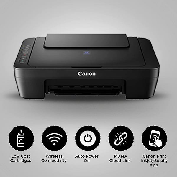 Canon PIXMA E470 WiFi Multi-Function All-in-One Inkjet Color Printer with (Black)