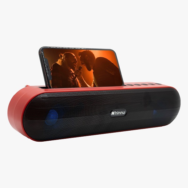 Hinnu HN-BT-602 portable Bluetooth speaker with mobile phone holder.