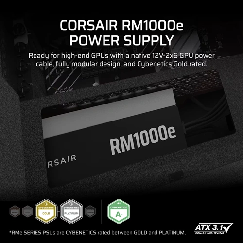 Corsair RM1000e 1000 Watt ATX 3.1 Gold Certification Fully Modular Power Supply