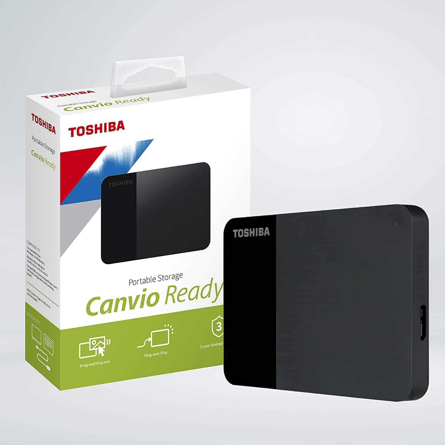 Toshiba 1TB USB 3.0 Canvio Ready External Hard Drive (HDTP310AK3AA)