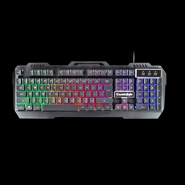 Cosmic Byte CB-GK-05 Titan Rainbow Backlit Membrane Keyboard with Braided Wired Cable (Black)