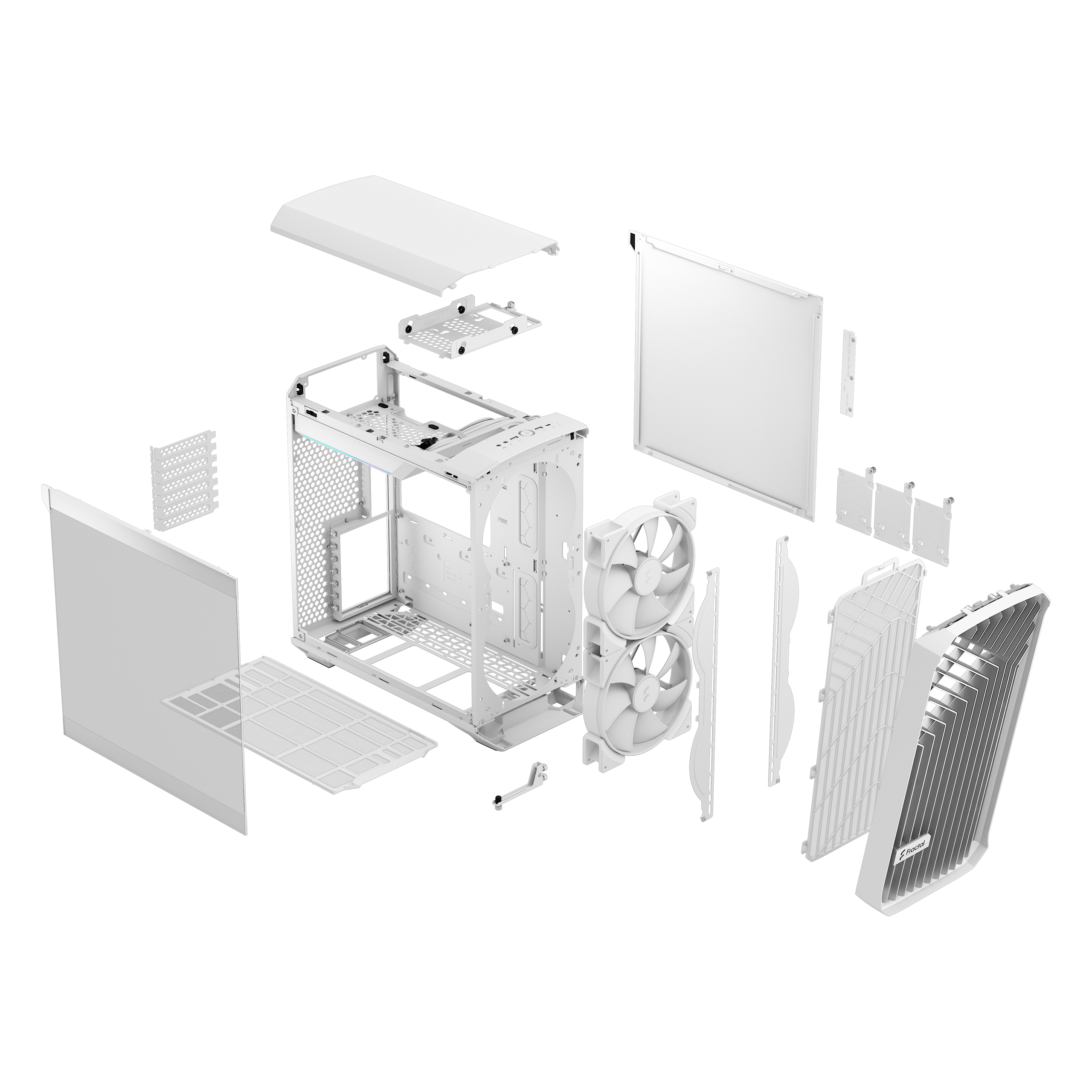 Fractal Design Torrent Compact RGB White TG Clear Tint Mid-Tower ATX Cabinet