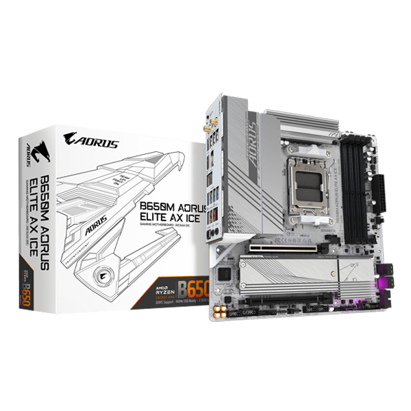 Gigabyte B650M Aorus Elite AX ICE WIFI AMD AM5 DDR5 M-ATX Motherboard