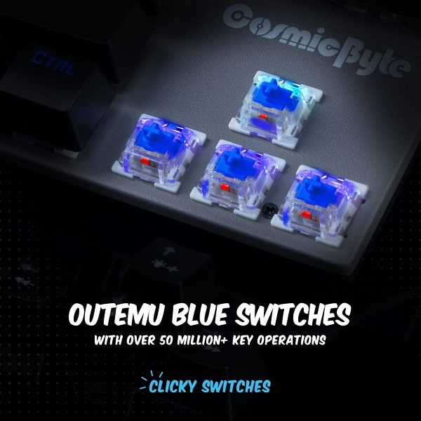 Cosmic Byte CB-GK-25 Pandora TKL RGB Mechanical Keyboard with Outemu Blue Switches (Black/Grey)