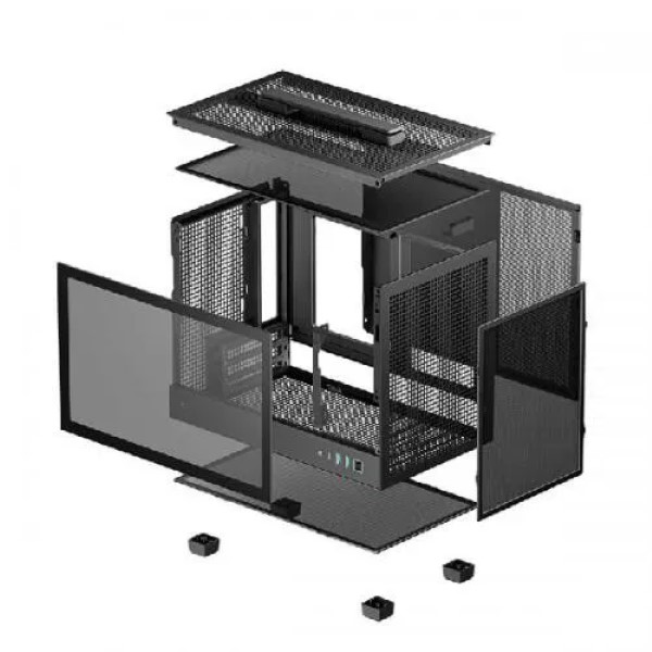 DeepCool CH160 M-ATX Mini-Tower Cabinet With Tempered Glass Side Panel (Black)