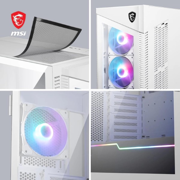 MSI MPG Velox 100R White ATX Mid-Tower RGB Cabinet