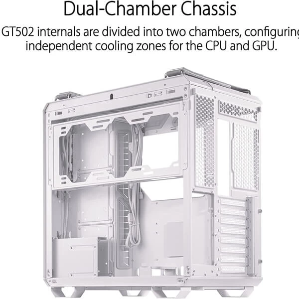 Asus Tuf Gaming GT502 White mid-tower E-ATX gaming cabinet