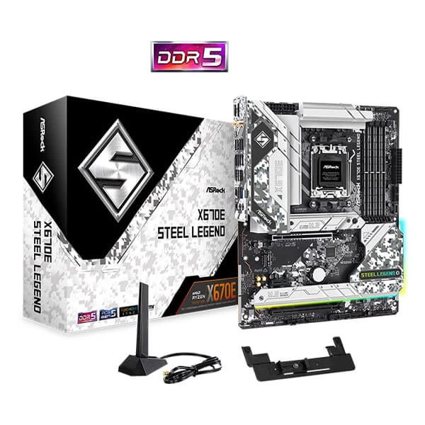 ASROCK X670E STEEL LEGEND AMD AM5 DDR5 ATX MOTHERBOARD FOR RYZEN 7000 SERIES PROCESSORS