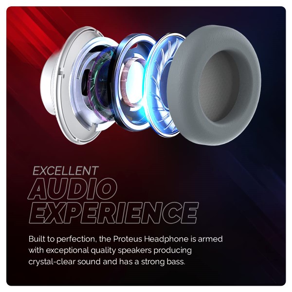 Cosmic Byte Proteus White Headset Dual Input USB and 3.5mm, 7.1 Surround Sound