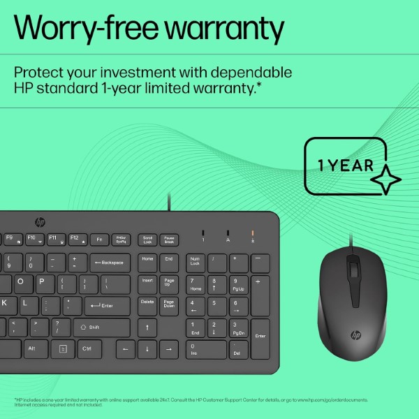 HP KM150 Wired Keyboard and Mouse Combo