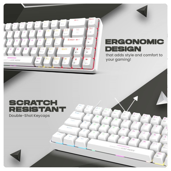 Cosmic Byte CB-GK-36 Artemis 68 Key Per Key RGB Wired Mechanical Gaming Keyboard with Outemu Blue Swappable Switches and Software (White)