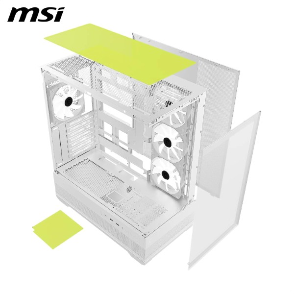 MSI MAG Pano 110R PZ White Mid-Tower ATX Gaming Cabinet (White)