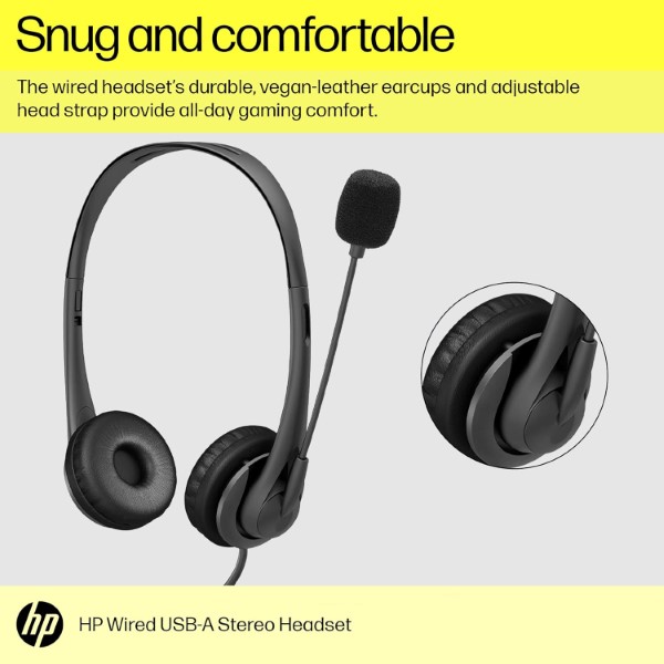 HP G2 Wired On Ear Stereo Headphone With Vegan Leather Earcup (428H5AA)