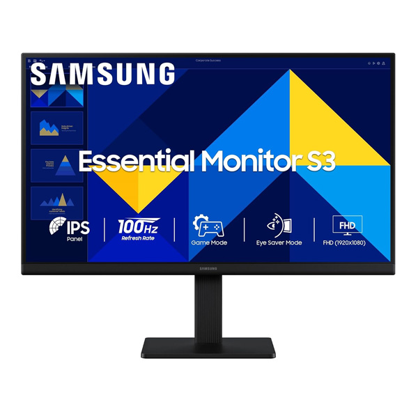 Samsung Essential S3 LS22D300GAWXXL 22 Inch FHD 100Hz 5ms IPS Panel Monitor (Black)