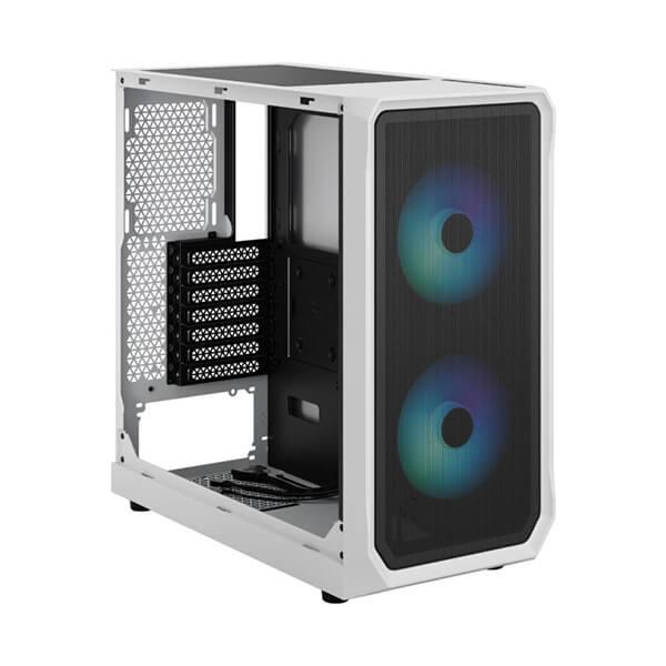 Fractal Design Focus 2 RGB WH Mid-Tower ATX Cabinet with Front Mesh and Tempered Glass Side Panel (White)