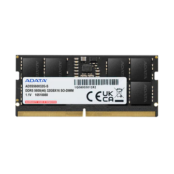 ADATA 16GB (16GB X 1) 5600MHz DDR5 CL46 SODIMM Notebook Laptop Memory