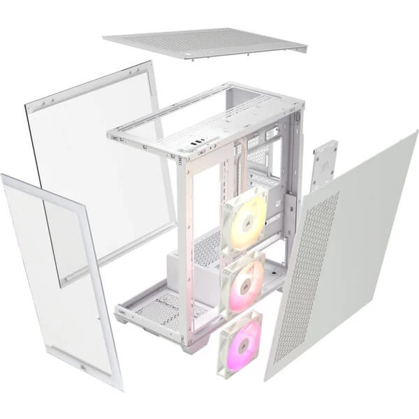 Corsair 3500X ARGB White Mid-Tower E-ATX Gaming Cabinet with tempered Glass Side Panel