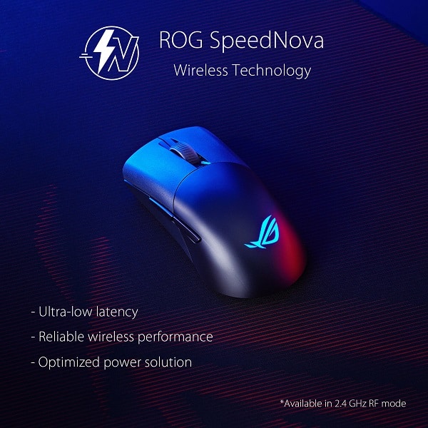 Asus Rog Keris Aimpoint Wireless Lightweight (75g) Wireless RGB gaming mouse with 36000 DPI