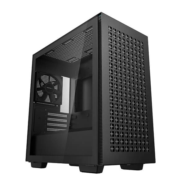 DeepCool CH370 M-ATX Mini-Tower Cabinet With Tempered Glass Side Panel (Black)
