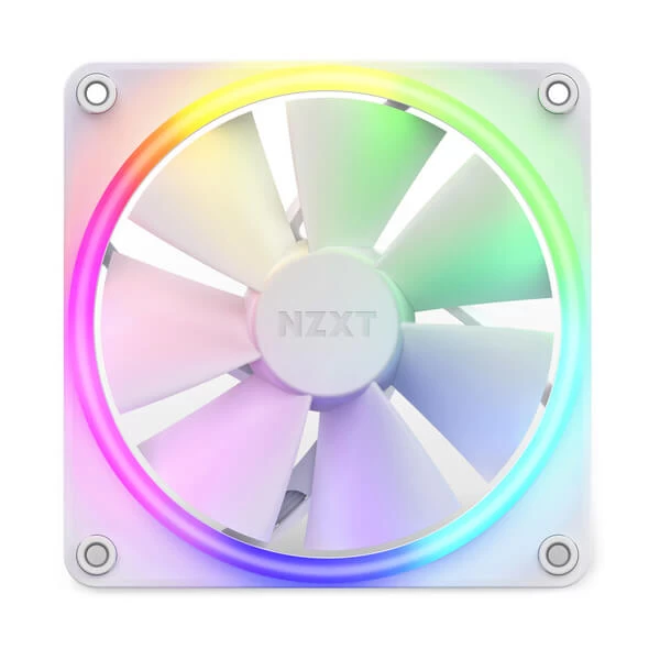 NZXT F120 Core RGB White 120mm Case Fans Triple Pack with RGB Controller (White)