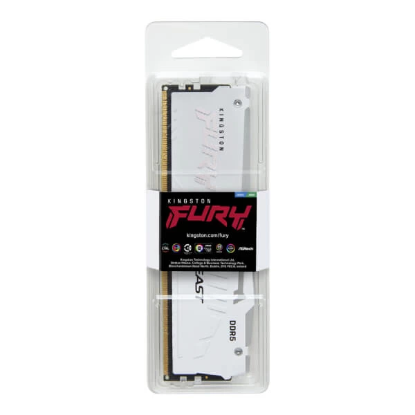 Kingston Fury Beast RGB 16GB 5200Mhz WH (16gb X 1) Desktop Memory With AMD EXPO (White)
