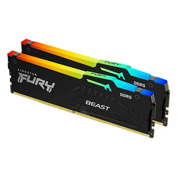 Kingston Fury Beast RGB 64GB 6000Mhz (32GB X 2) DDR5 CL30 Desktop Memory With AMD EXPO