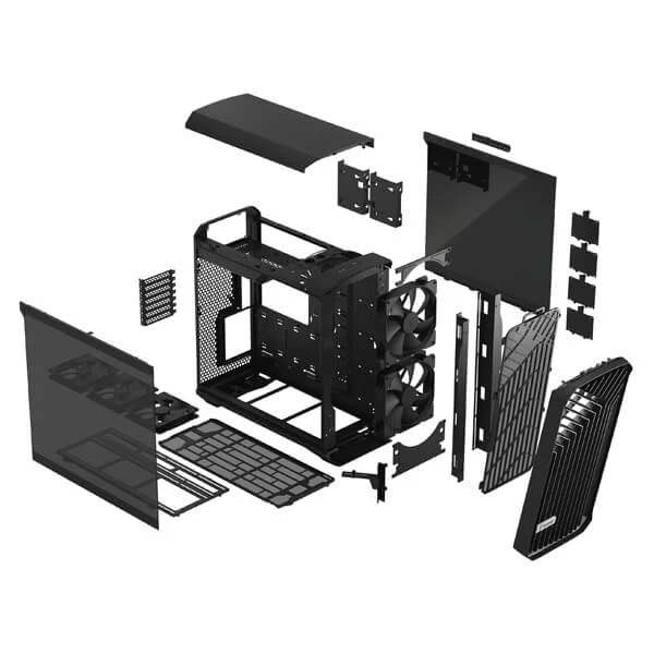 Fractal Design Torrent Black TG Dark Tint Mid-Tower ATX Cabinet with Front Mesh & Side Glass Panel